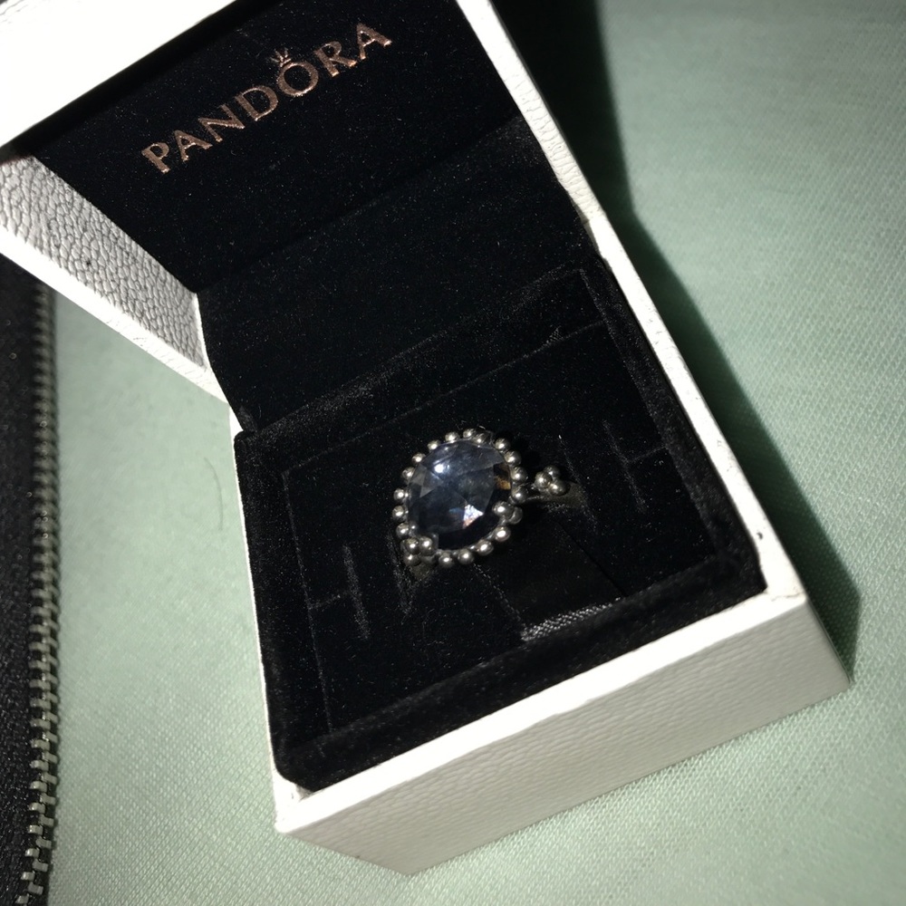 Pandora Midnight Star Stackable Ring, Blue Crystal