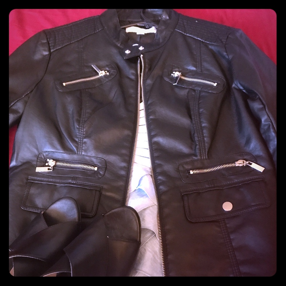 New York and Company faux leather moto jacket