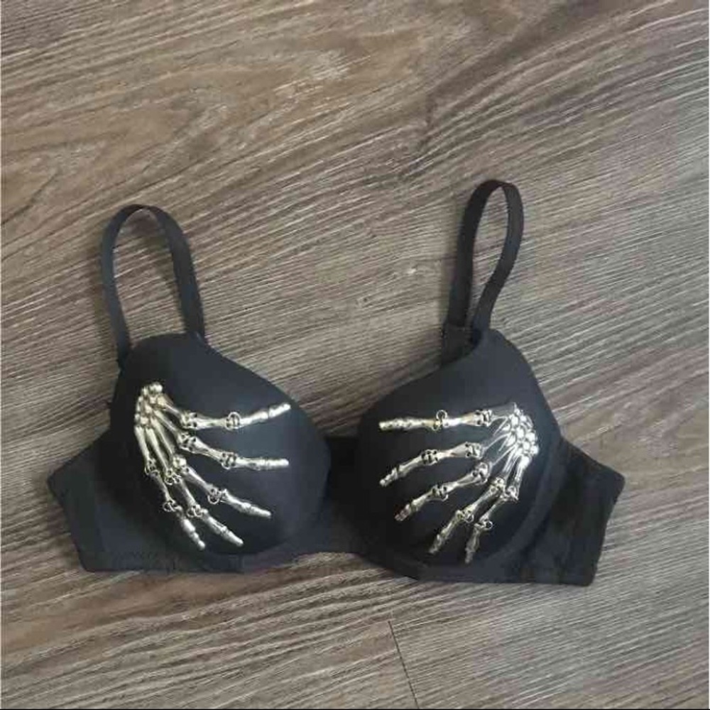 Skeleton rave bra