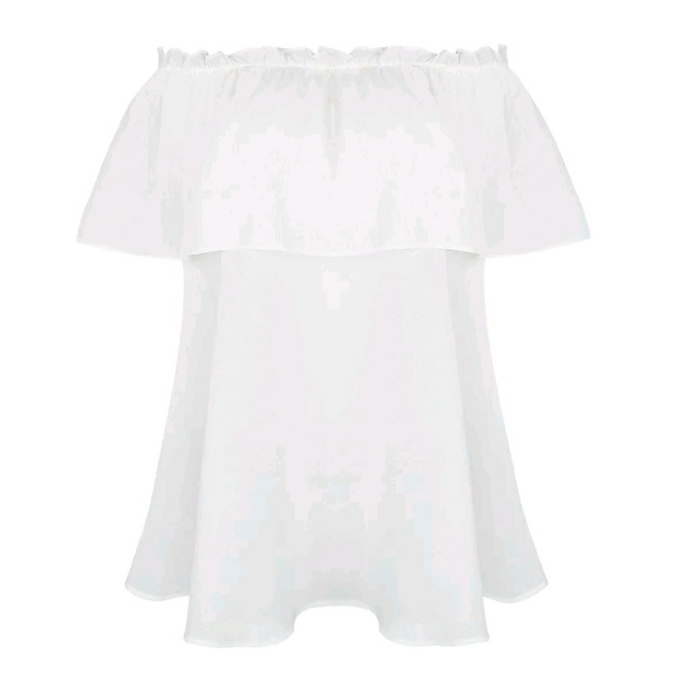 PM Editor Pick🌟NEW! White Ruffle Off Shoulder Top - Picture 3 of 6