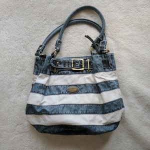 J & E New York Striped Purse