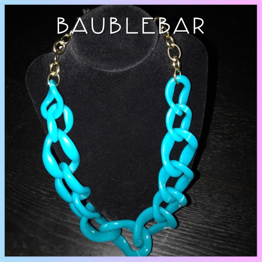 New Baublebar Aqua Chain Link Necklace