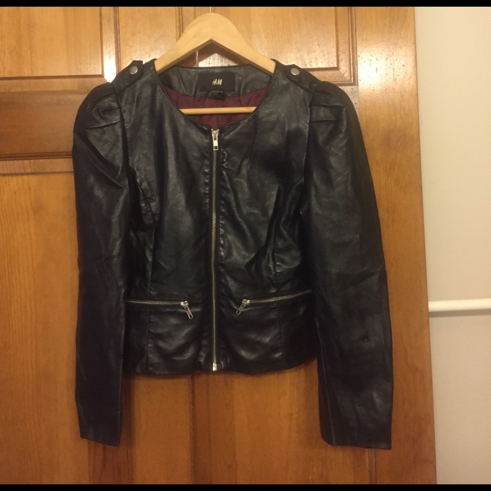 H&m faux leather jacket