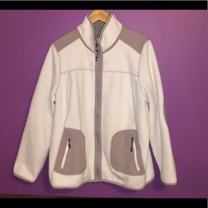 White fleece jacket