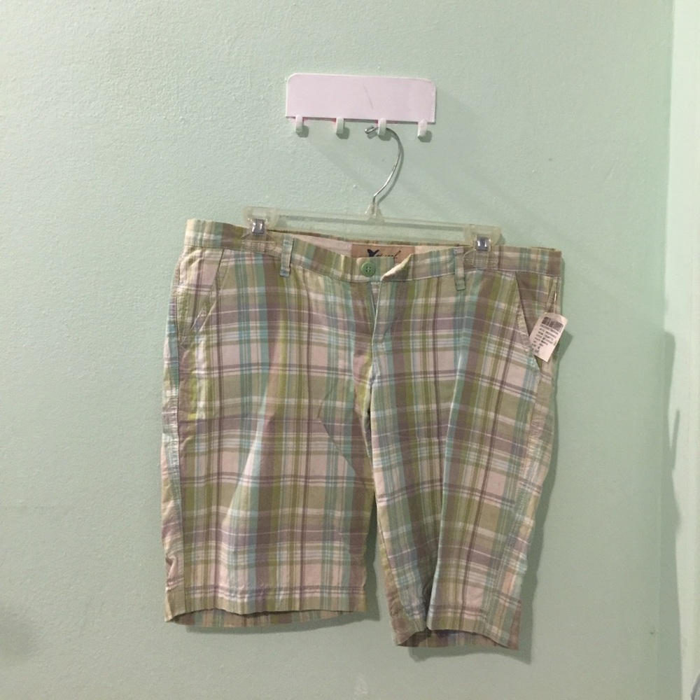 Green Multicolor Bermuda Shorts
