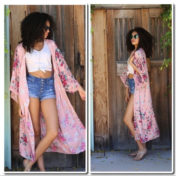 Rose Floral Maxi Kimono - Picture 3 of 5