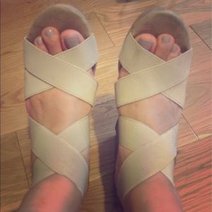 Jellypop Nude/Tan Strappy Wedges