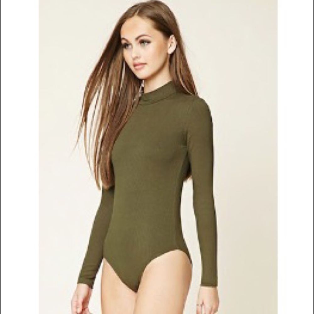 Ribbed mock neck body suits
