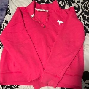 pink half-zip