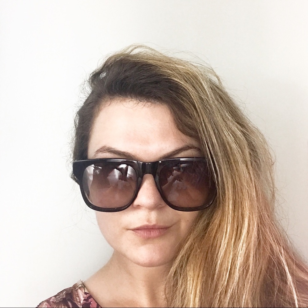 Karen Walker Pilgrim oversized black sunglasses