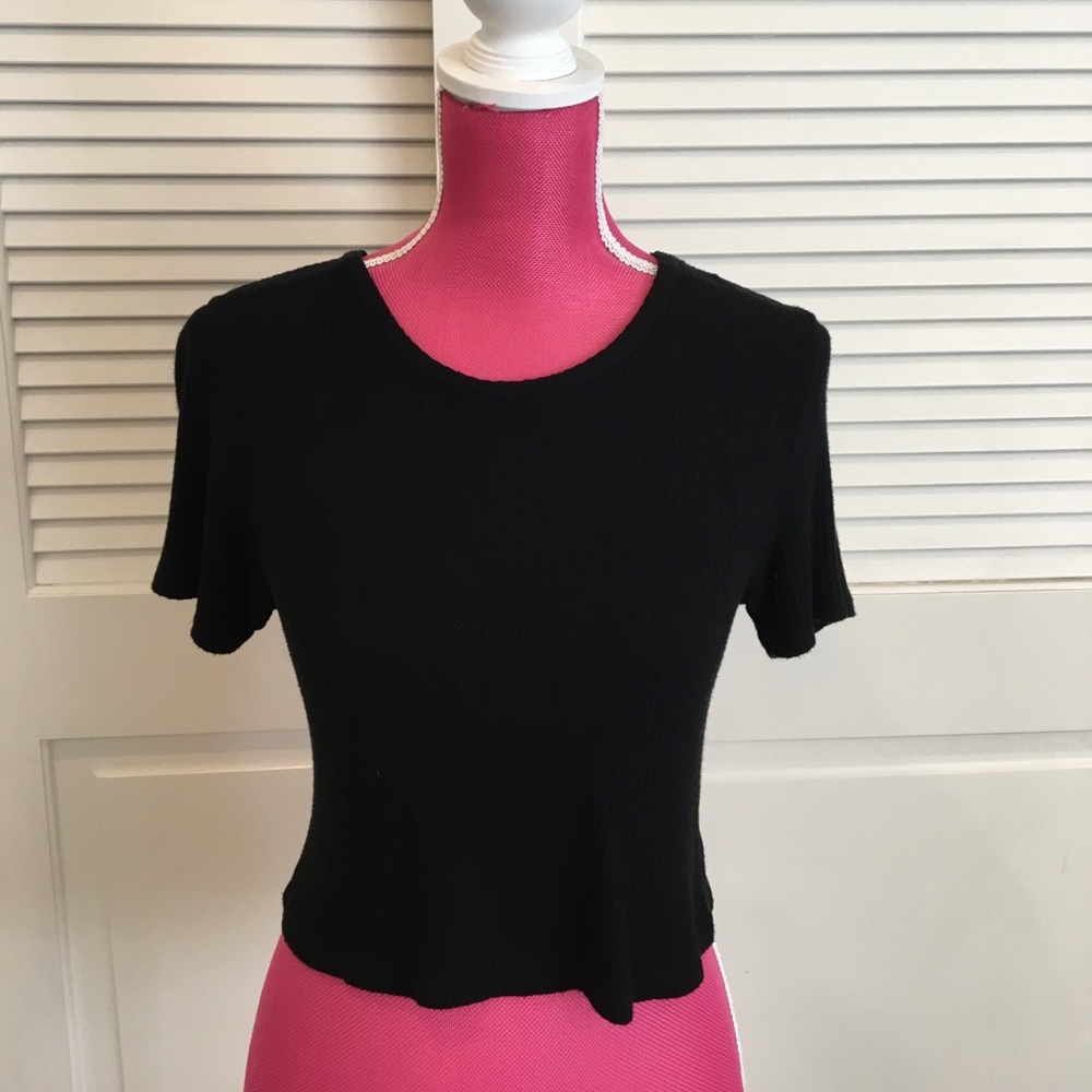 Brandy Melville black ribbed t-shirt