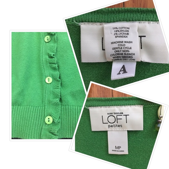 Ann Taylor LOFT Kelly Green cardigan - Picture 2 of 4