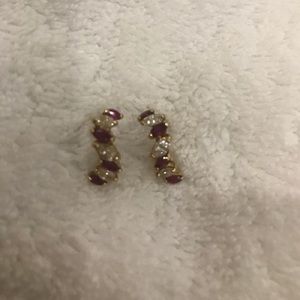 Ruby and diamond earrings