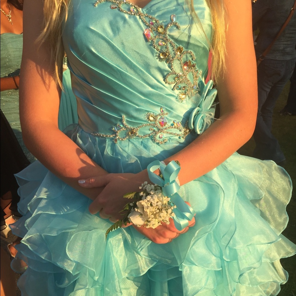 Short, Corset Homecoming Ball Gown Dress Blue