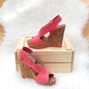 Pelle Moda 'Dana' Crisscross Cork Leather Wedge