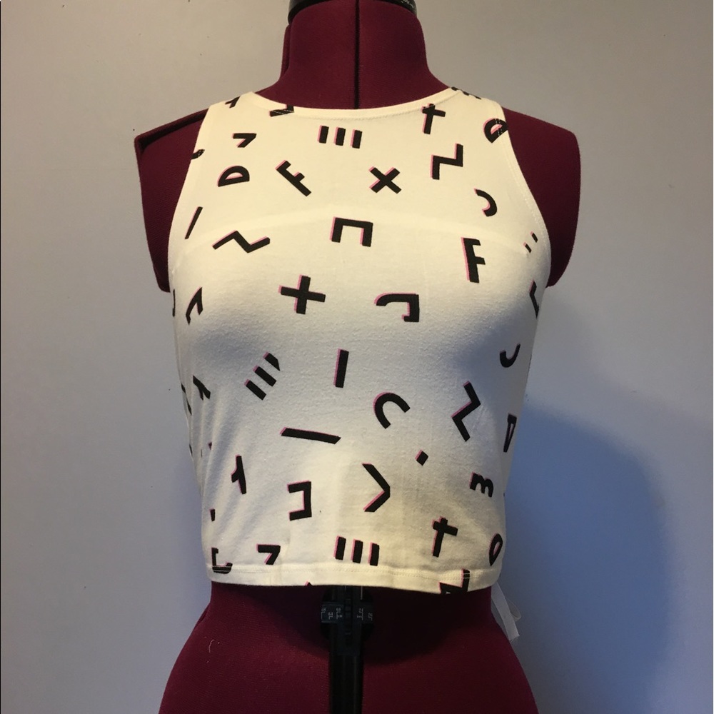 🌸🔳🔲Abstract Print Crop Tank Top🔳🔲🌸