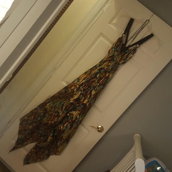 Nicole Miller 100% Silk Asymmetric Maxi - Picture 5 of 9