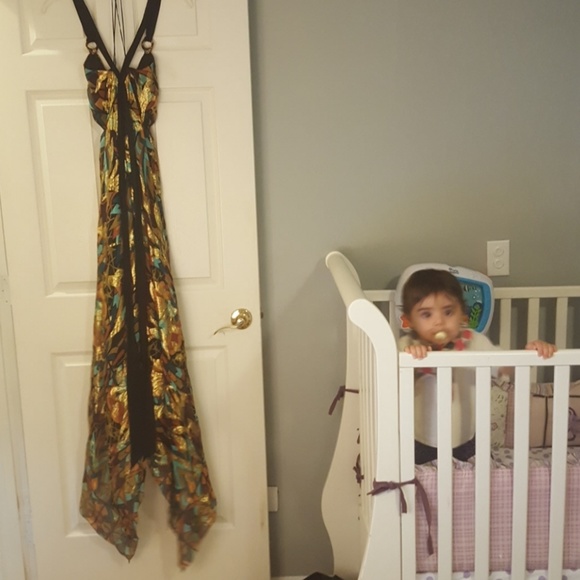 Nicole Miller 100% Silk Asymmetric Maxi - Picture 6 of 9