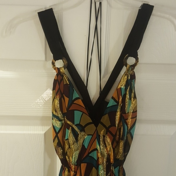 Nicole Miller 100% Silk Asymmetric Maxi - Picture 7 of 9