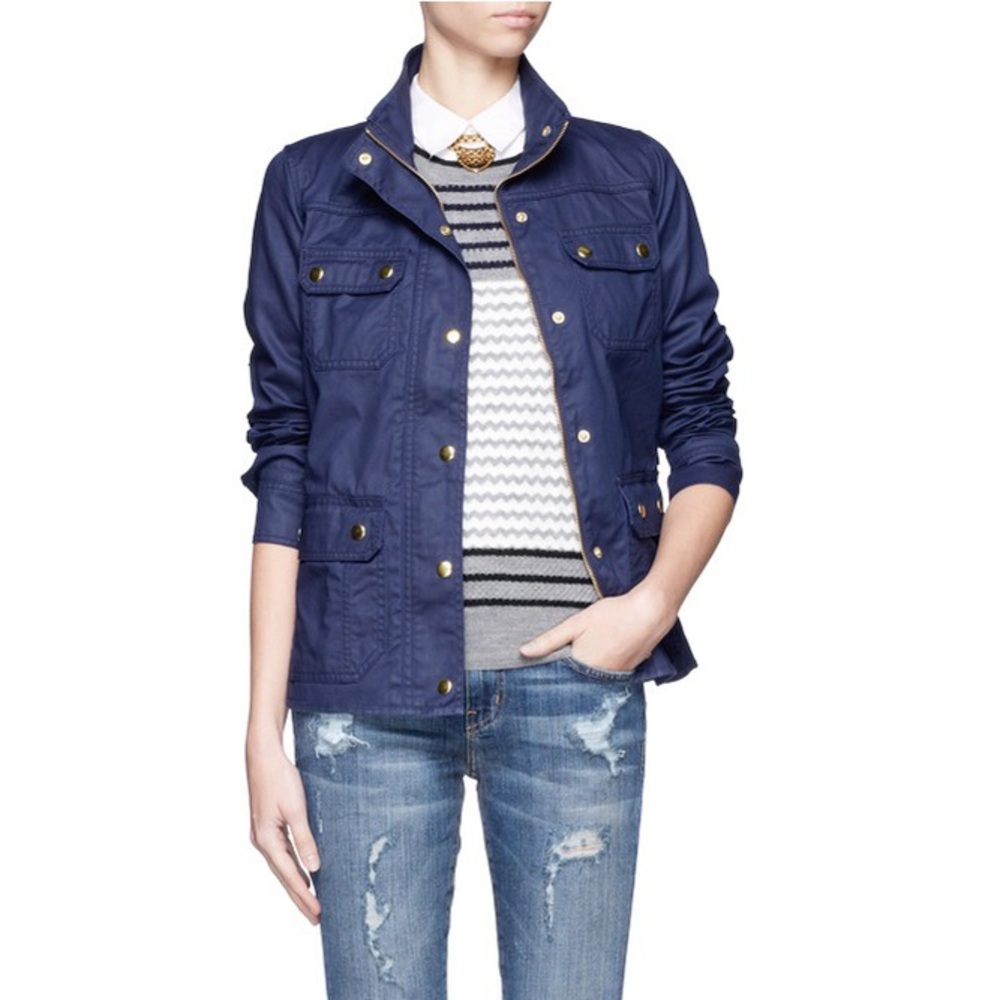 J.CREW DOWNTOWN FIELD JACKET IN NAVY