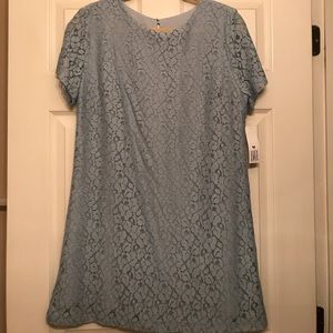 NWT Lucy Love blue lace shift dress, size M
