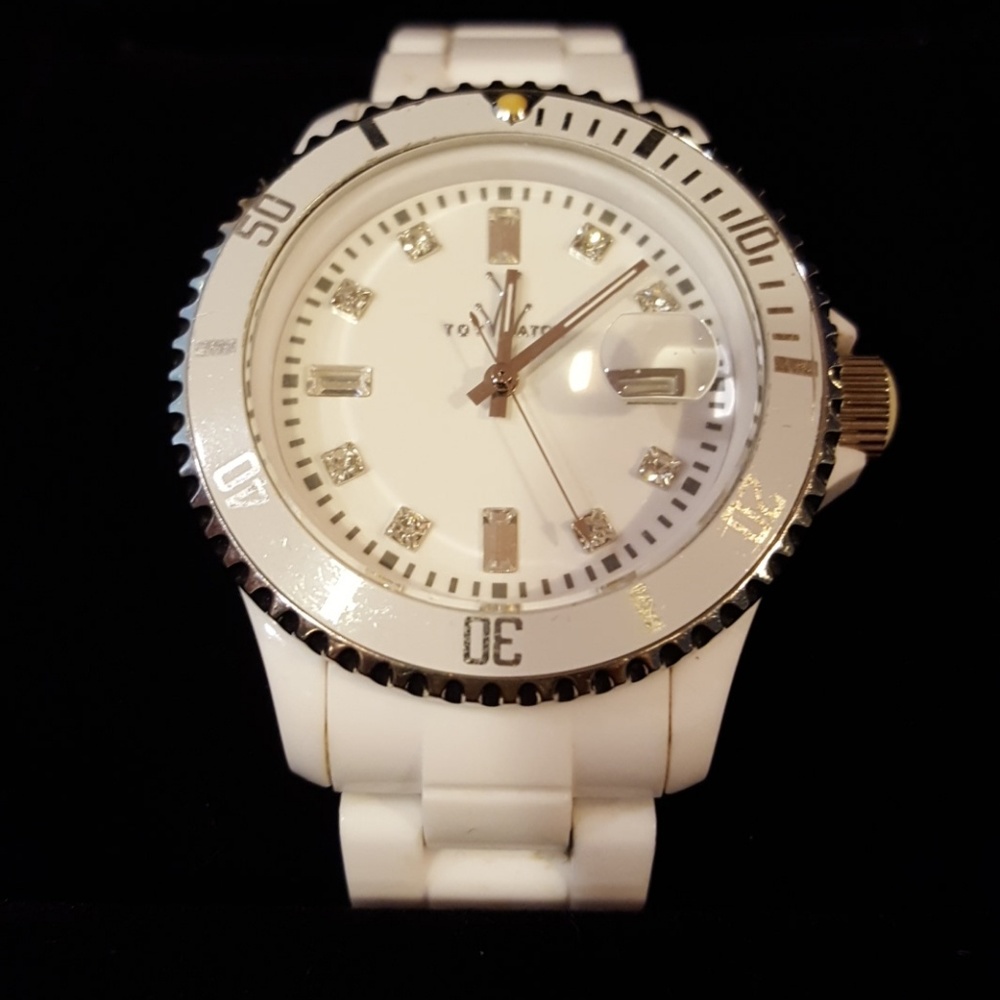 ToyWatch - White with crystals