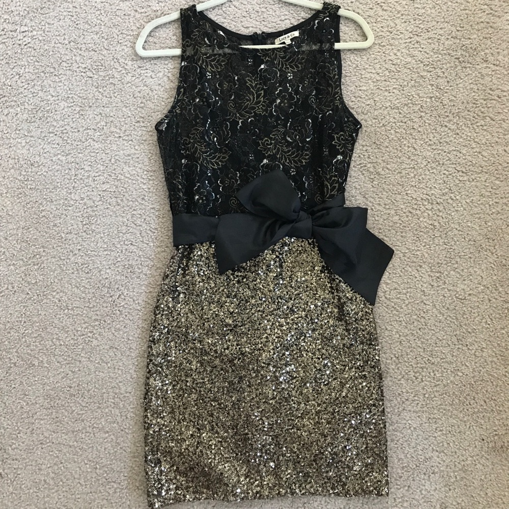 Black and gold dress