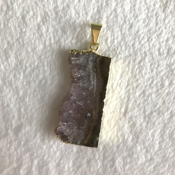 Amethyst slice pendant - Picture 1 of 1