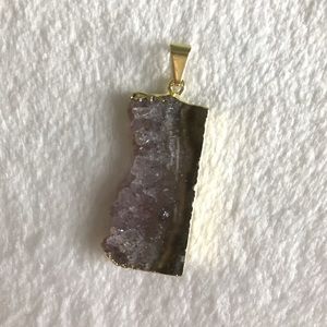Amethyst slice pendant