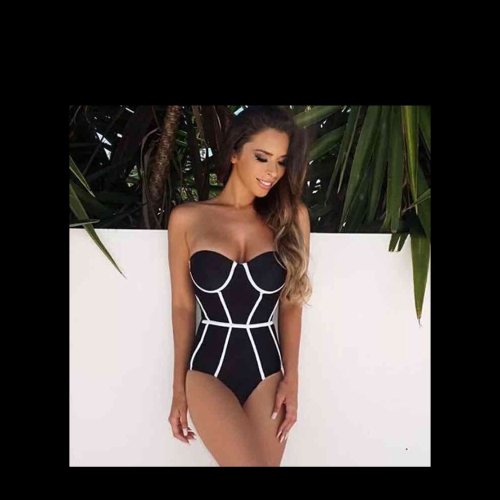 Black one piece swimsuit