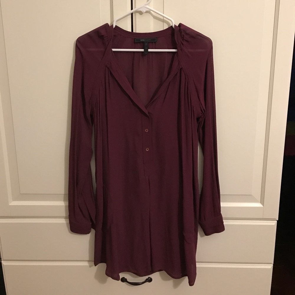 BCBG burgundy tunic or dress size XS