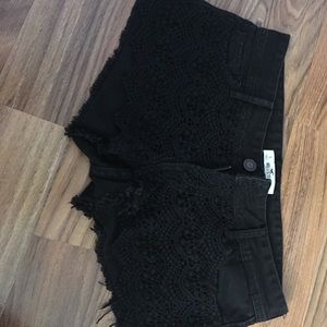 Black low rise short shorts