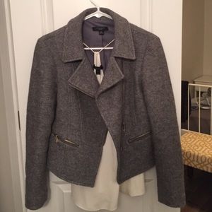 Ann Taylor gray wool moto jacket