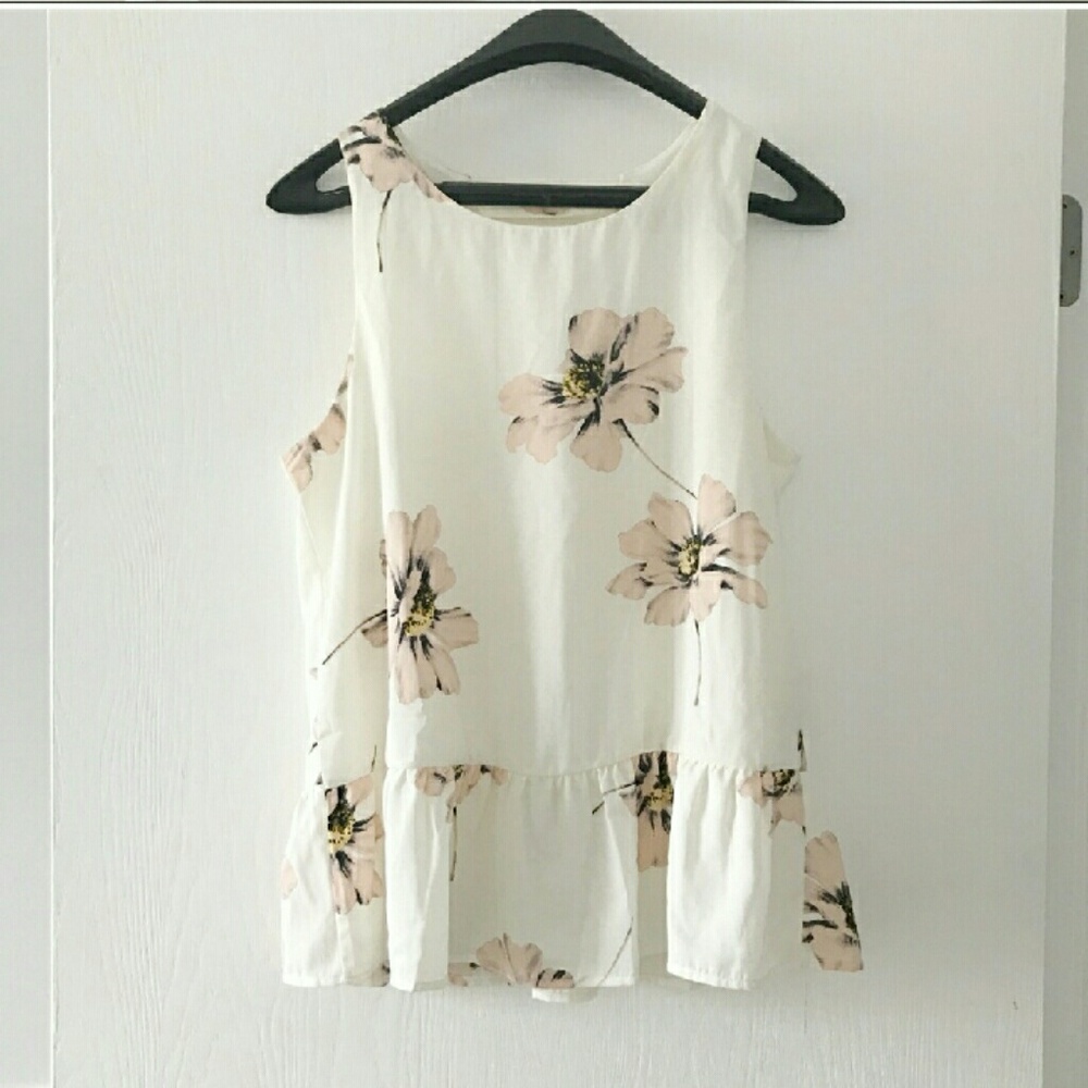 Modcloth floral peplum blouse