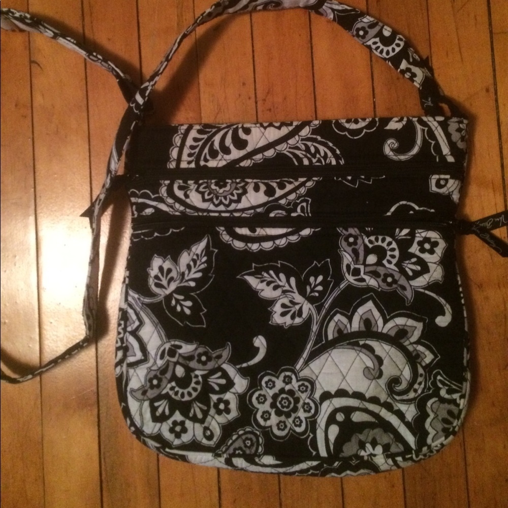 Midnight paisley triple zip crossbody