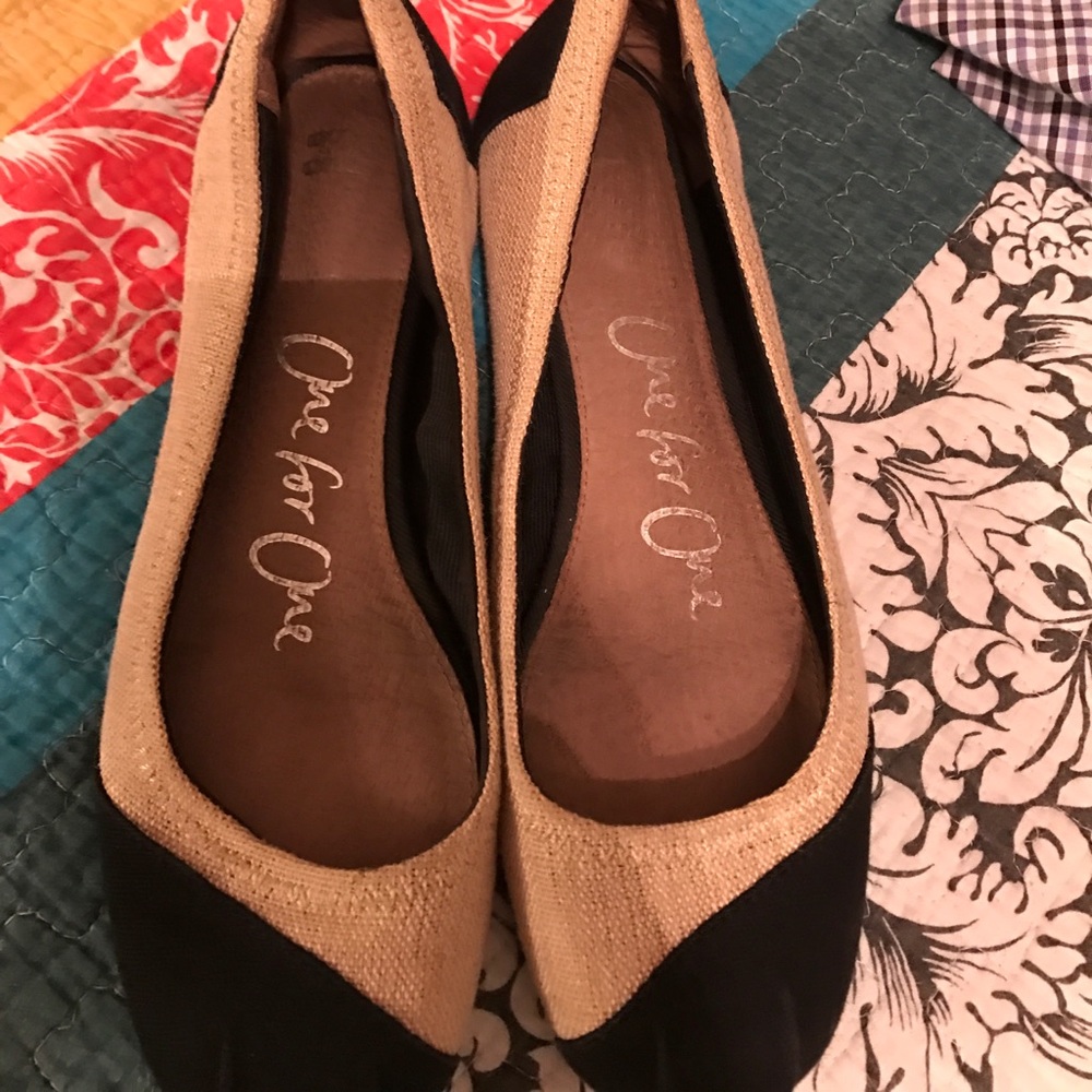 Toms Burlap Flats sz 9