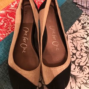 Toms Burlap Flats sz 9