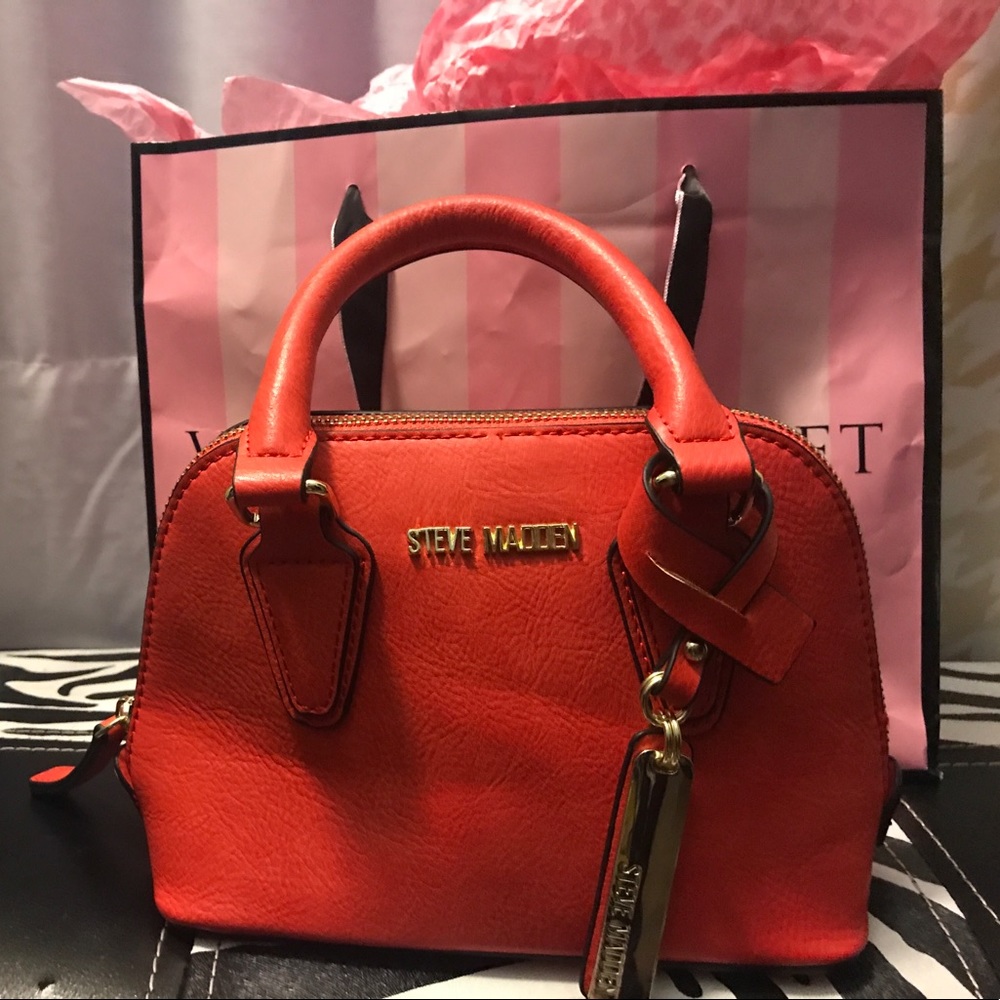 🆕Steve madden bright orange leather mini handbag✨