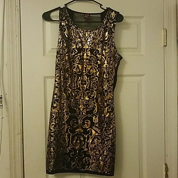 Gorgeous 2B Babe black and gold dress - Picture 1 of 6