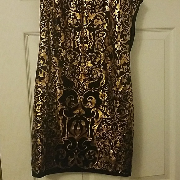Gorgeous 2B Babe black and gold dress - Picture 3 of 6