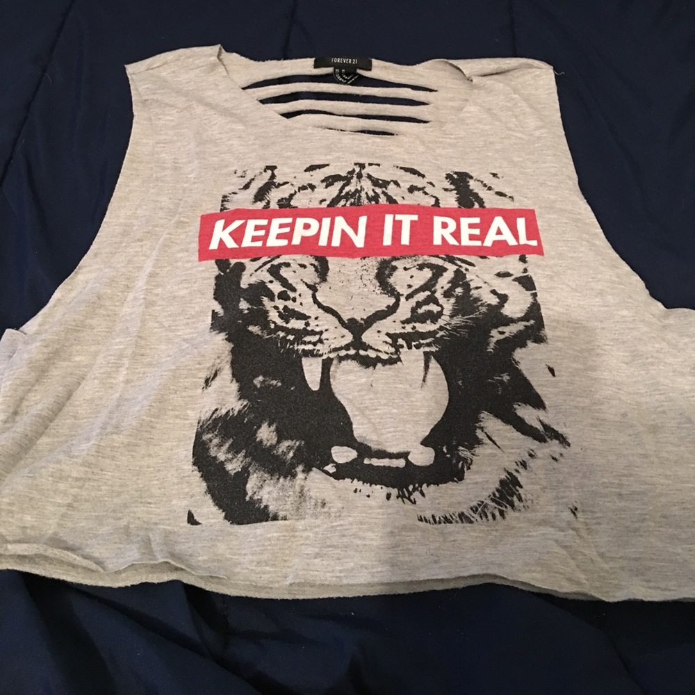 FOREVER 21 Gray Crop Top