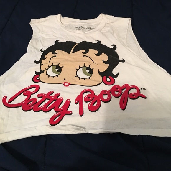 FOREVER 21 White Betty Boop Crop Top - Picture 1 of 2