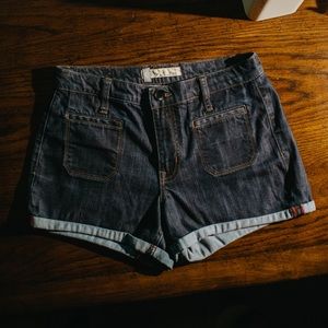Level 99 Dark Wash High-Waisted Short Shorts