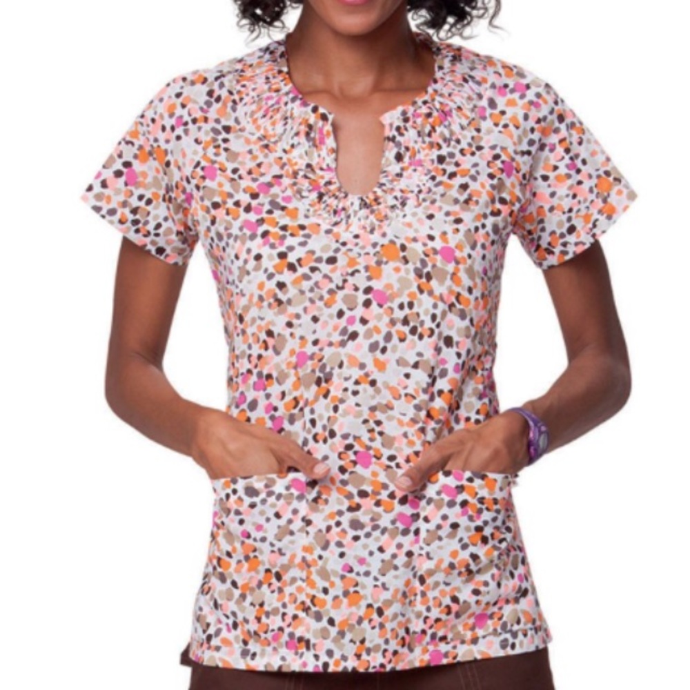 Koi Celeste Sassy Spots Scrub Top