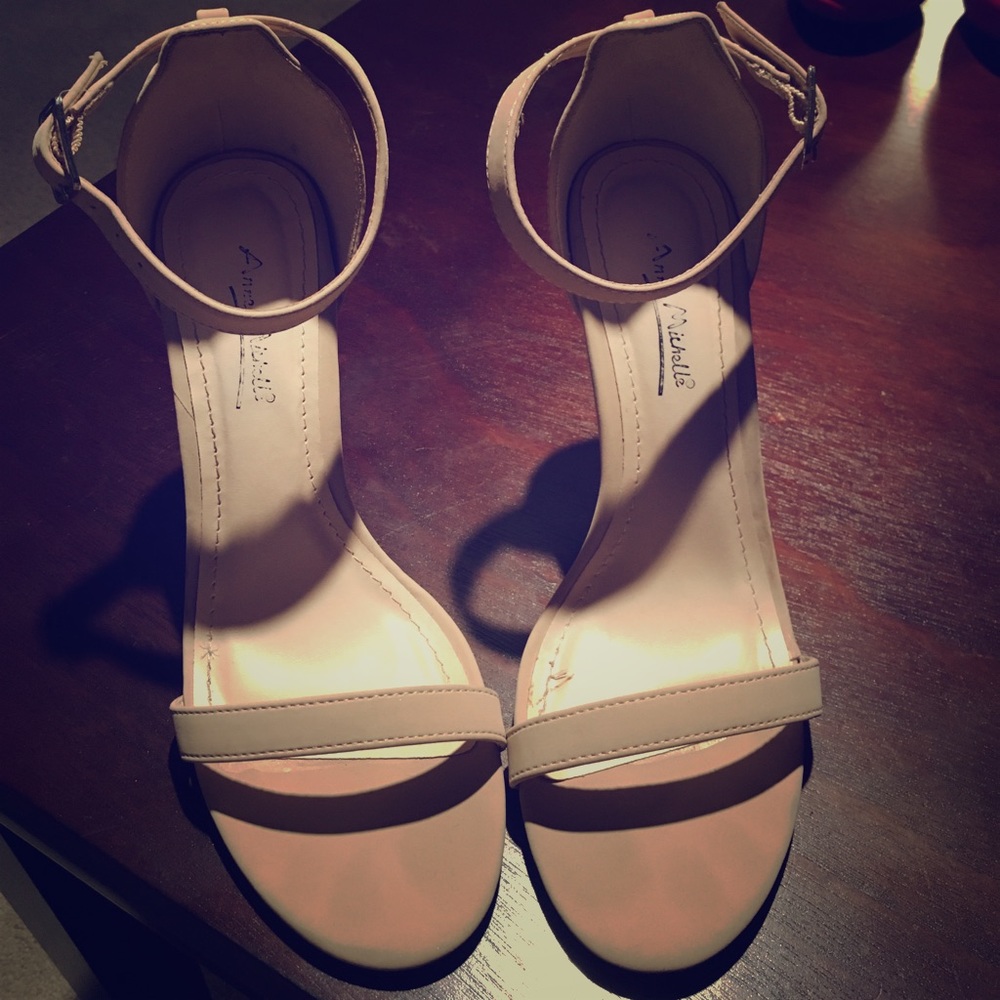 Nude Single Sole Sandal Heels