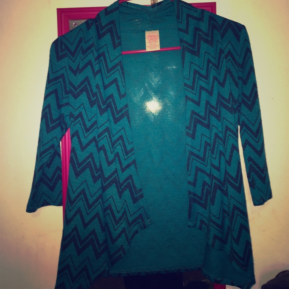 Girls black and Teal cardigan