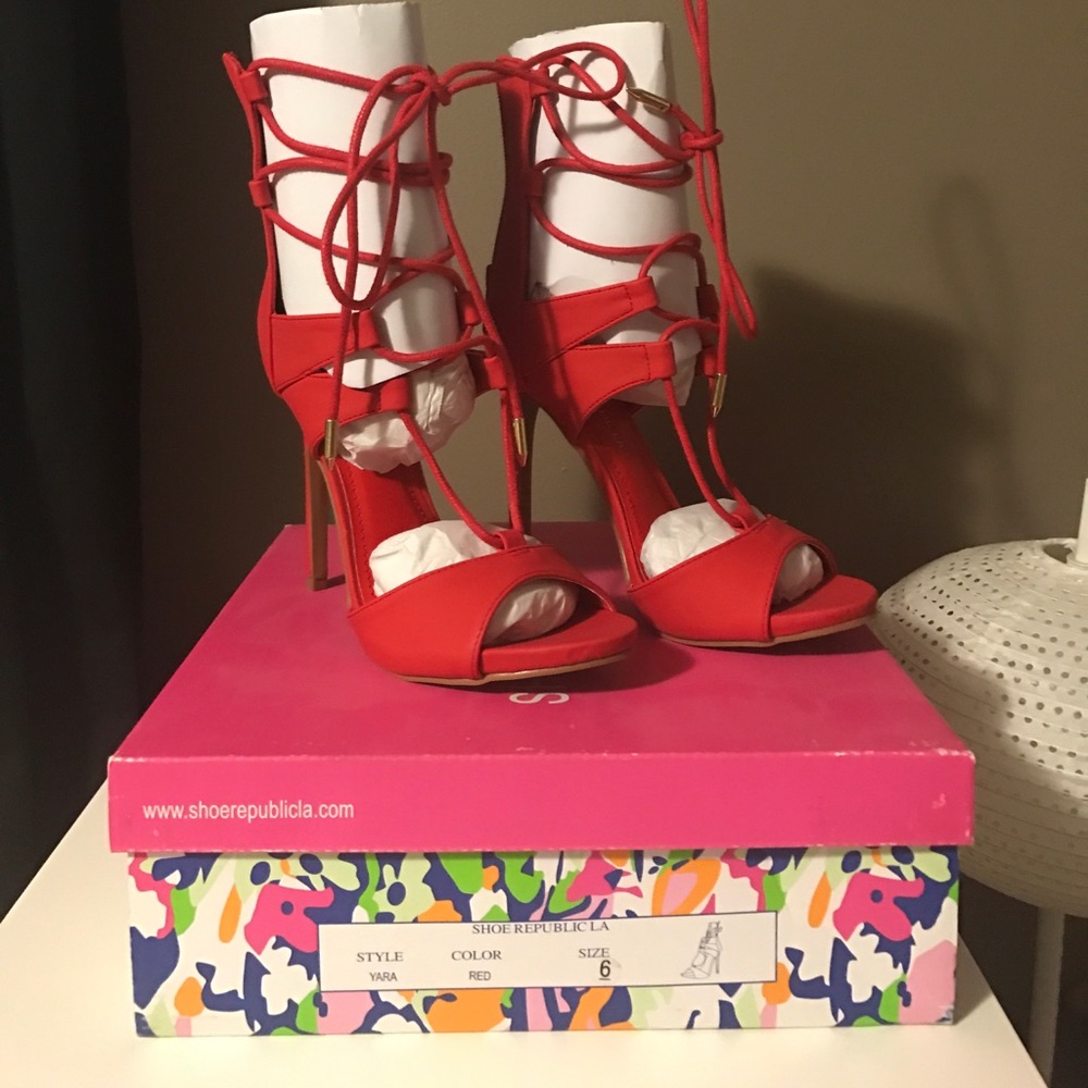 Red Gladiator Pumps