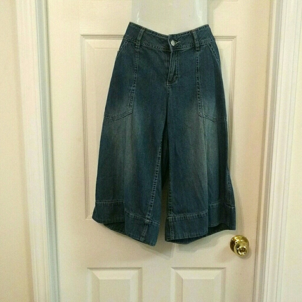 Denim Gaucho Pants