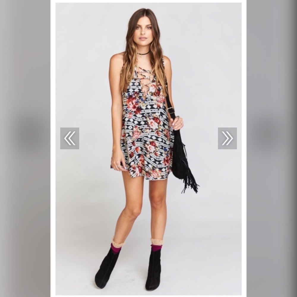 NWT Rancho Mirage Lace Up Dress ~ Rose Ranger