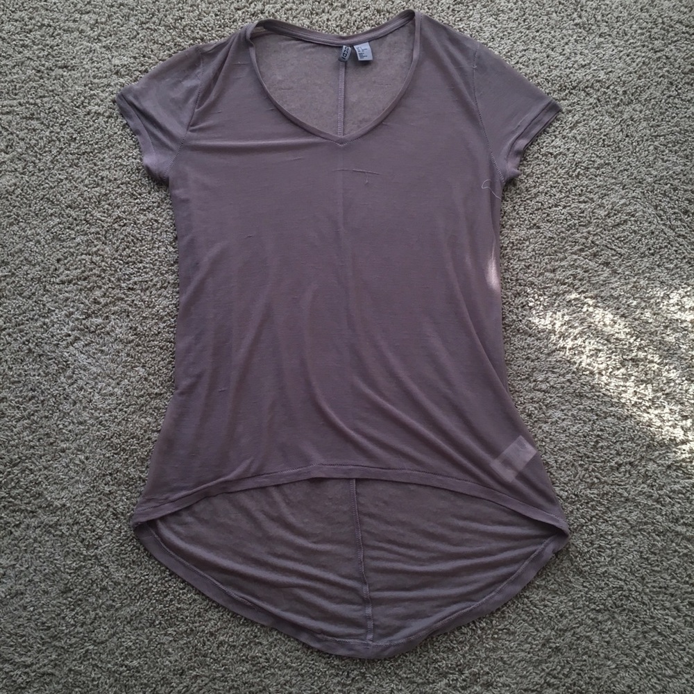 Long sheer short sleeve top